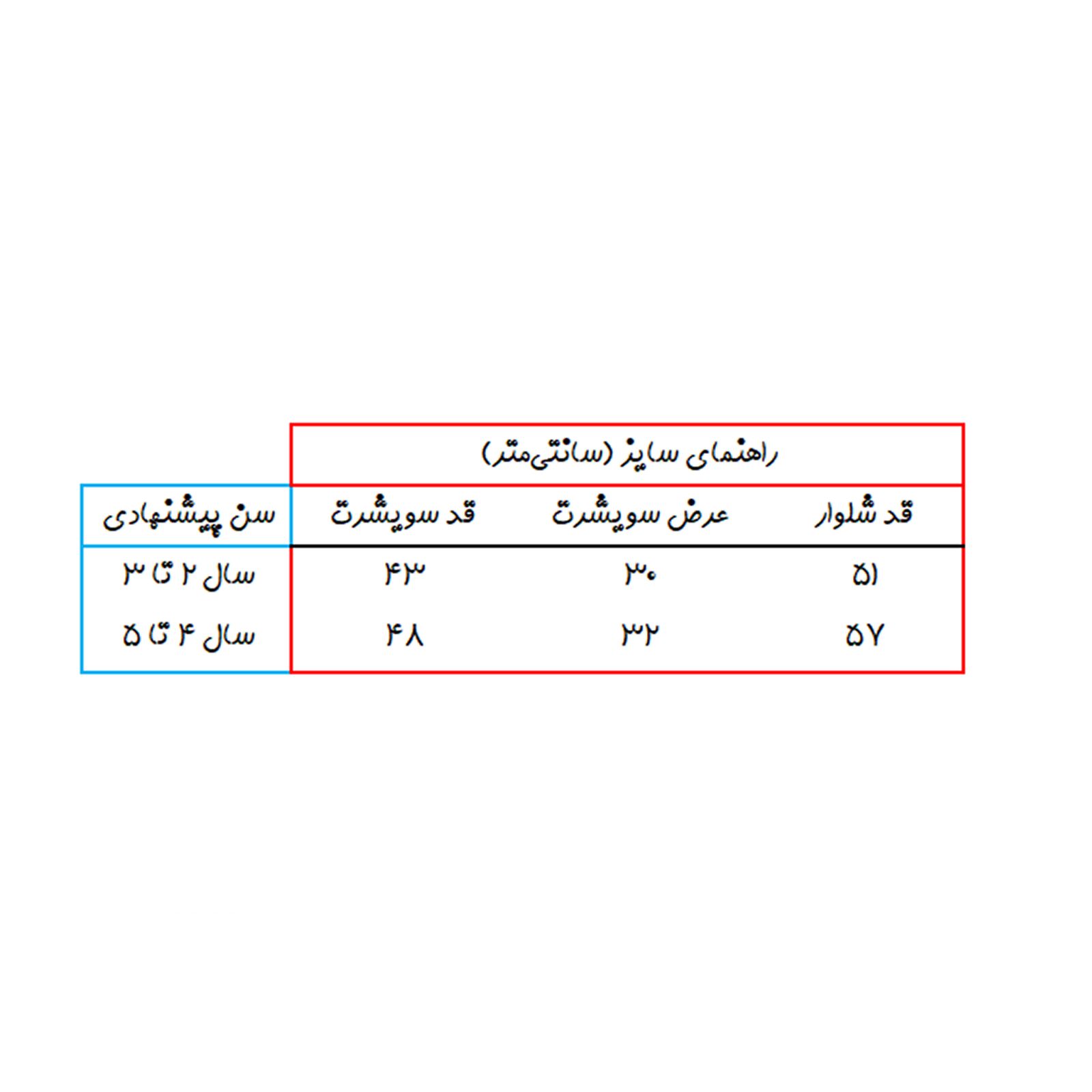 ست سویشرت و شلوار بچگانه بانالی مدل اشتیاق کد 2382 -  - 8