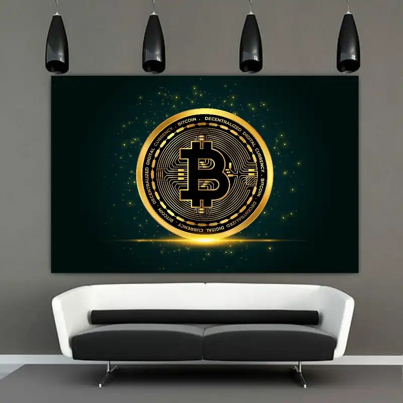 تابلو بوم طرح ارز دیجیتال مدل بیت کوین کد SDB4801