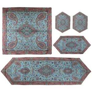 ست 5 تکه رومیزی ترمه حسینی طرح سالار مدل P43-01