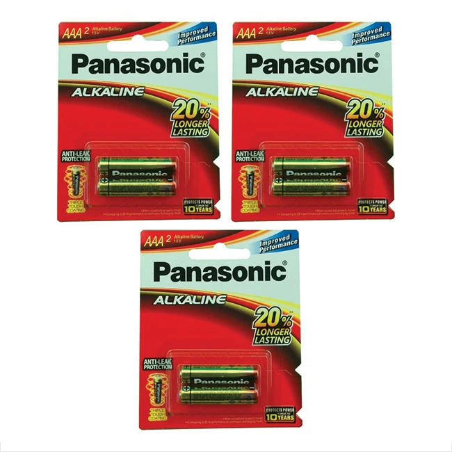 باتری نیم قلمی پاناسونیک مدل آلکالاین بسته ۶عددی 