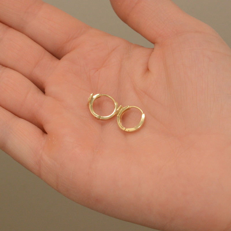 گوشواره حلقه‌ای طلا 18 عیار دخترانه طلای مستجابی مدل کیتی کد 25963