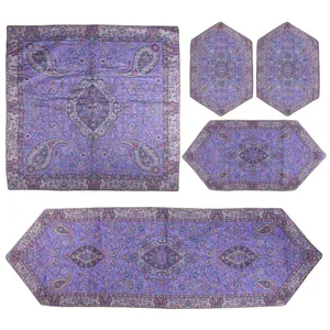 ست 5 تکه رومیزی ترمه حسینی طرح سالار مدل P43-02