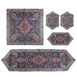 ست 5 تکه رومیزی ترمه حسینی طرح سالار مدل P43-03