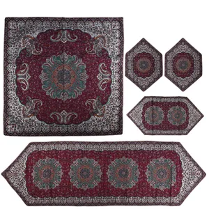 ست 5 تکه رومیزی ترمه سناتور طرح شبستان مدل P45-00