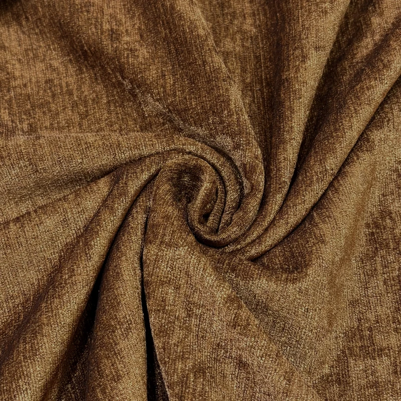 پارچه پرده عرض 2.85 متر مدل والا طرح مخمل شانل رنگ قهوه‌ای