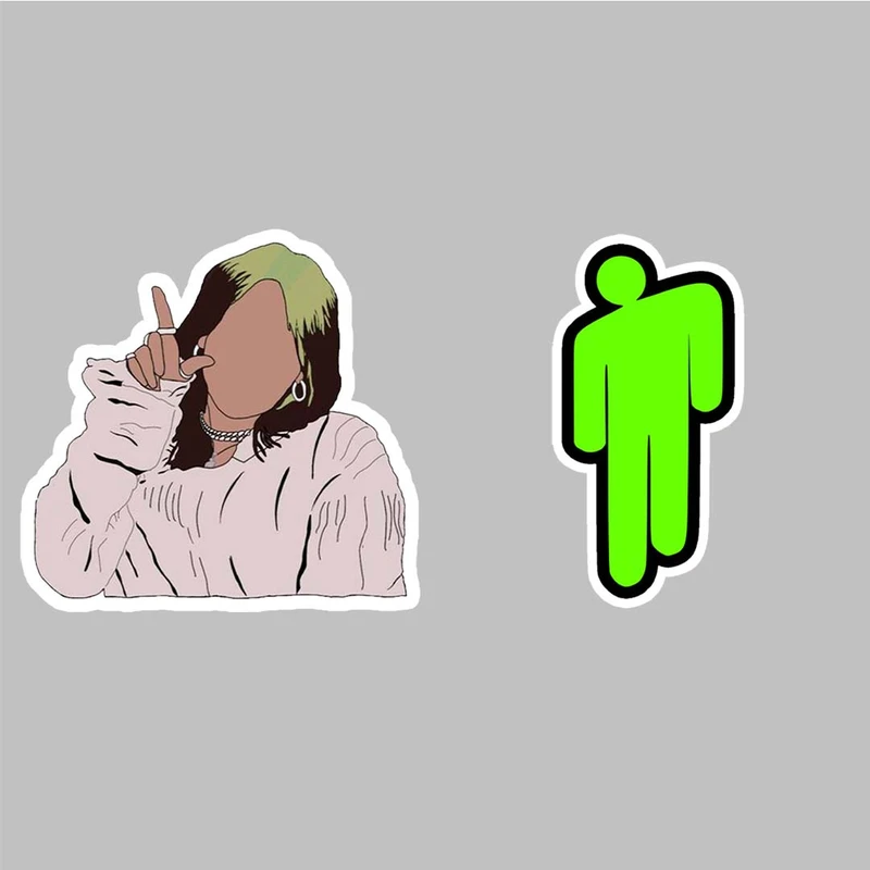 استیکر لپ تاپ کارنیکا طرح بیلی آلیش مدل Billie Eilish-2222097 مجموعه 2 عددی