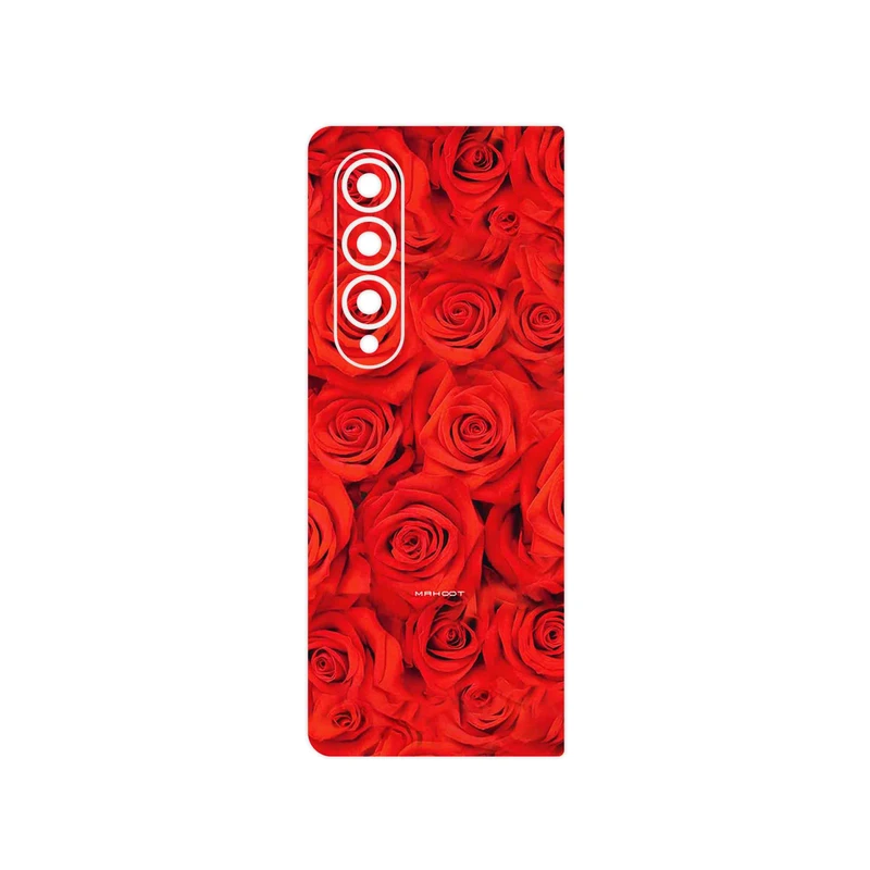 برچسب پوششی ماهوت مدل Red_Flower مناسب برای گوشی موبایل سامسونگ Galaxy Z Fold4