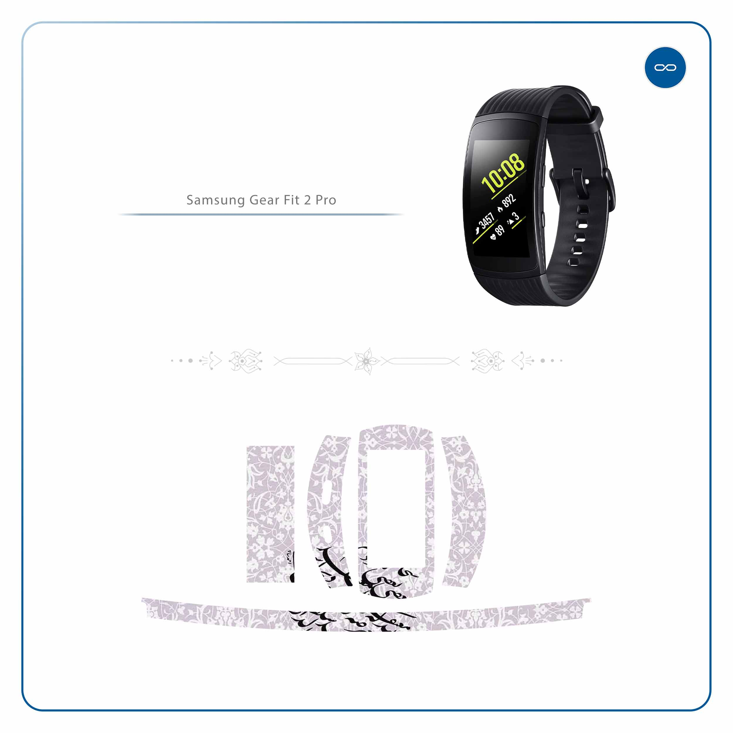 برچسب ماهوت طرح Nastaliq-1 مناسب برای ساعت هوشمند سامسونگ Galaxy Gear Fit 2 Pro
