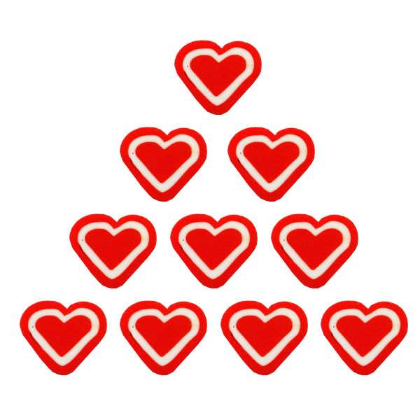 مهره فیمو مدل قلب عاشق کد MO 198 مجموعه 10 عددی