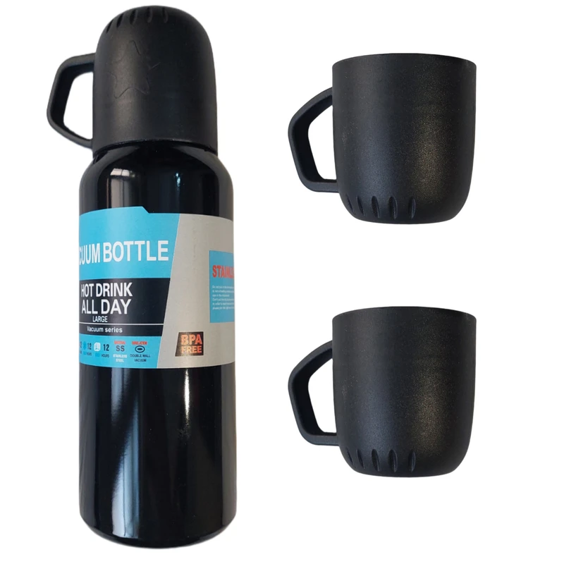 فلاسک مدل 3CUP گنجایش 0.5 لیتر به همراه لیوان مجموعه 3 عددی