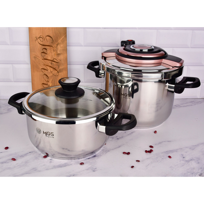 زود پز دوقلو ام جی اس کد 20  گنجایش 6 و 4 لیتر