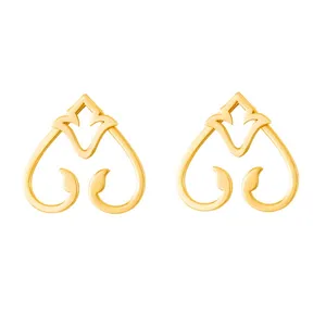  گوشواره طلا 18 عیار زنانه آمانژ طرح اسلیمی کد 1213D9137