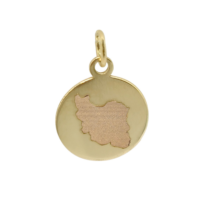 آویز گردنبند طلا 18 عیار زنانه درگونه طرح نقشه ایران