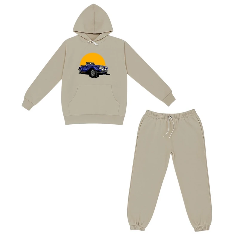 ست هودی و شلوار راحتی بچگانه مدل ماشین ابی 