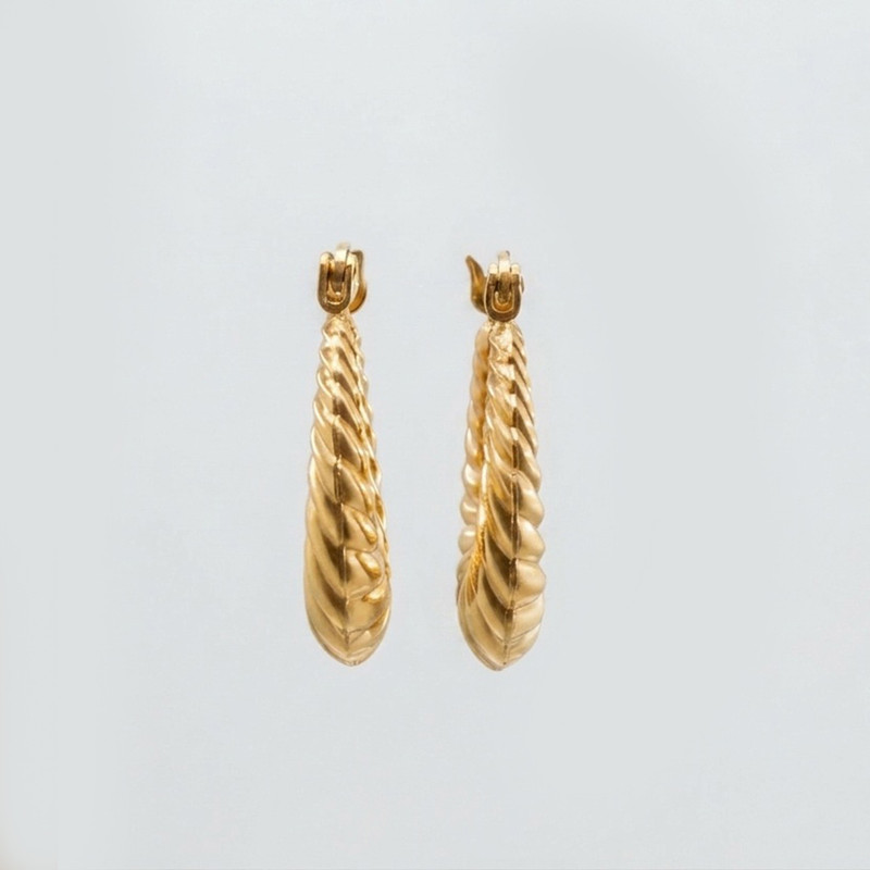گوشواره حلقه‌ای طلا 18 عیار زنانه مایا ماهک مدل ME1269 کروسان - 2