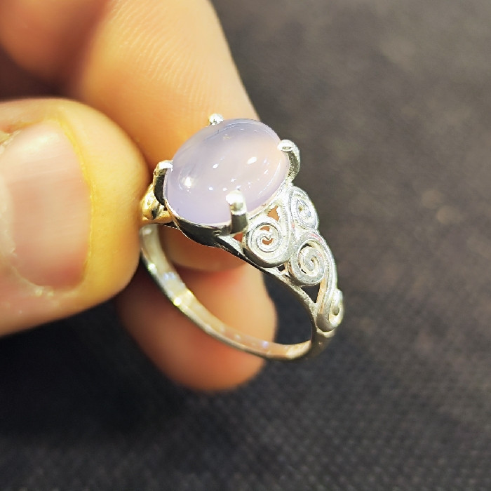 انگشتر نقره زنانه مدل سنگ عقیق یمانی کبود کد 4500