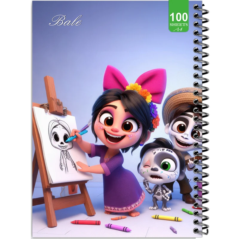 دفتر نقاشی 100 برگ بله طرح فانتزی دخترانه کد A4-N40