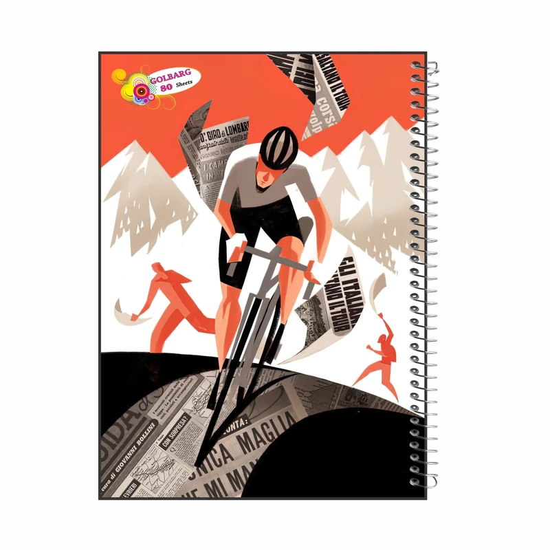 دفتر مشق 80 برگ گلبرگ مدل دوچرخه سوار کد 5424