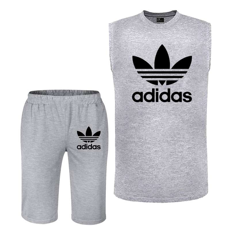 ست تاپ و شلوارک مردانه مدل  B2 رنگ طوسی