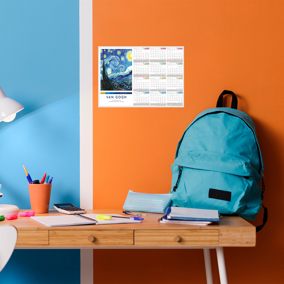 تقویم دیواری سال 1403 مدل A3 طرح ونگوگ کد 001 تقویم دیواری سال 1403 مدل A3 طرح ونگوگ کد 001