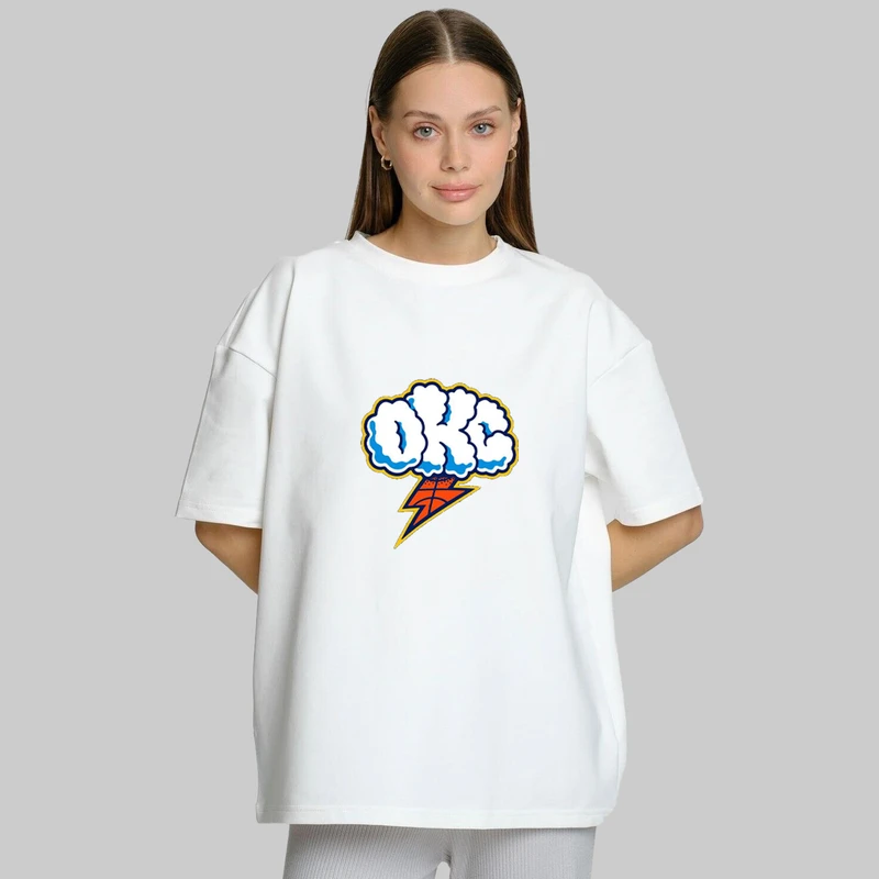تی شرت آستین کوتاه زنانه پنبه طرح okc