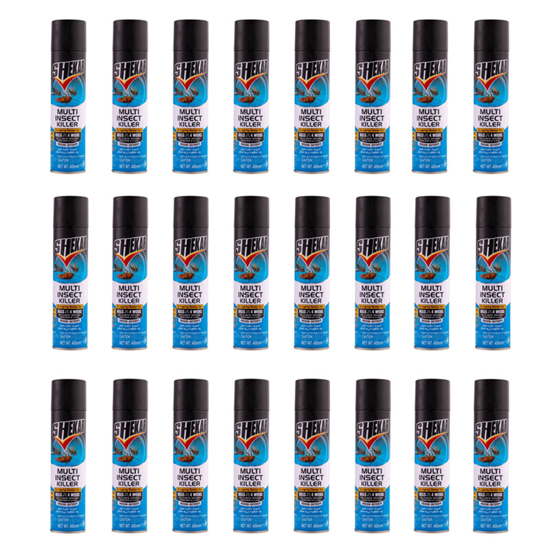 اسپری حشره کش شکار مدل  multi insect killer حجم 400 میلی لیتر مجموعه 24 عددی