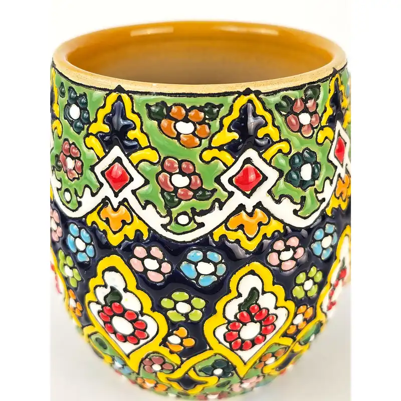 ست 3 تکه قندان و لیوان میناکاری مدل آذر