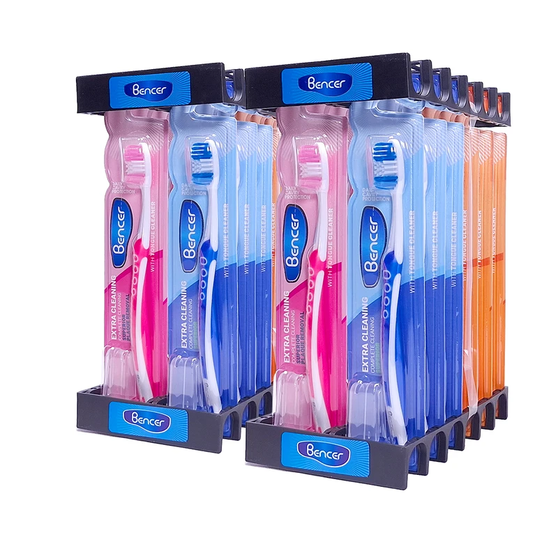 مسواک بنسر مدل اکسترا کلینینگ با برس نرم بسته 24 عددی