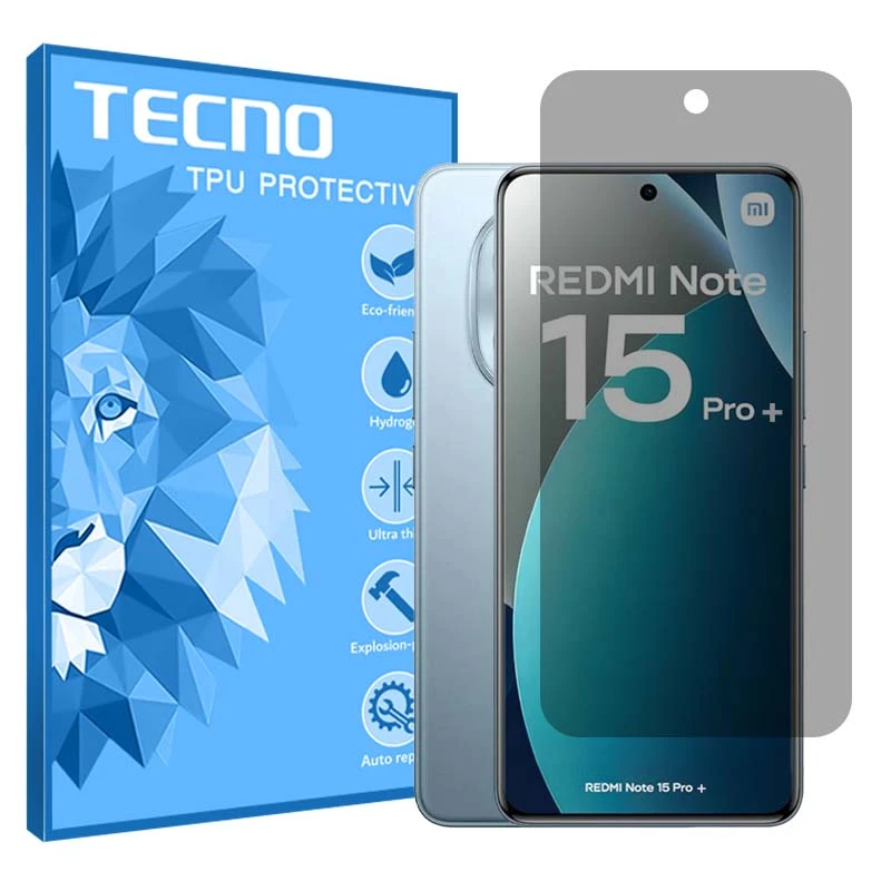 محافظ صفحه نمایش حریم شخصی تکنو مدل هیدروژلی مناسب برای گوشی موبایل شیائومی Redmi Note 15 Pro Plus