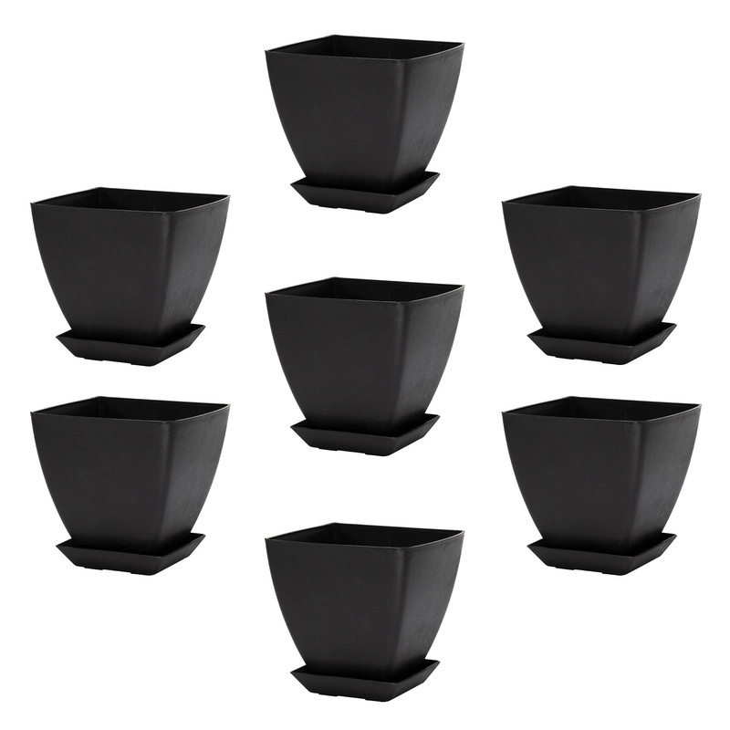 گلدان گل آذین مدل پلاستیکی مربع کد A2 مجموعه 7عددی گلدان گل آذین مدل پلاستیکی مربع کد A2 مجموعه 7عددی