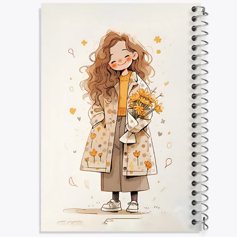 دفتر شطرنجی 50 برگ خندالو طرح دخترانه کیوت کد N3120