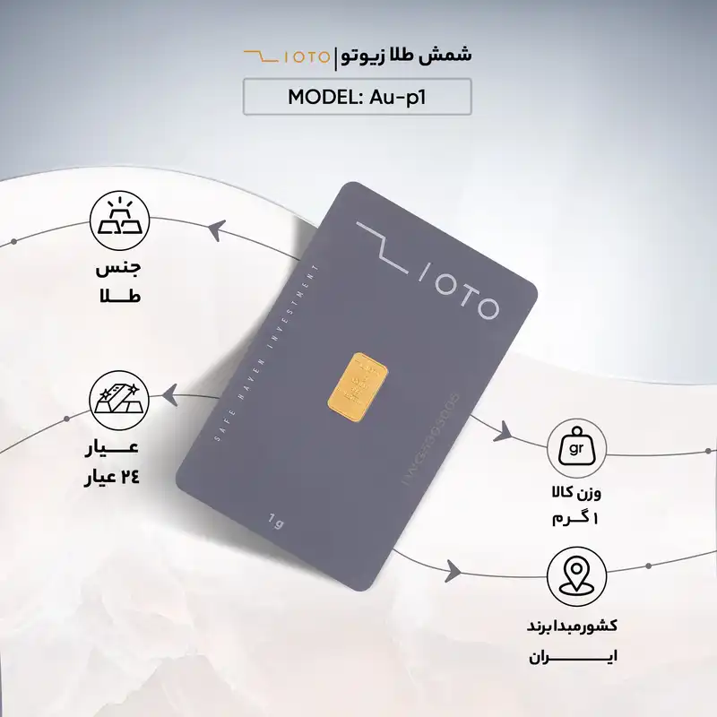 شمش طلا 24 عیار زیوتو مدل Au-p1