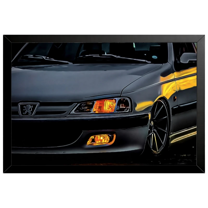 تابلو بکلیت طرح ماشین و خودرو پژو پارس (پرشیا) مدل B-po2182 فریم مشکی