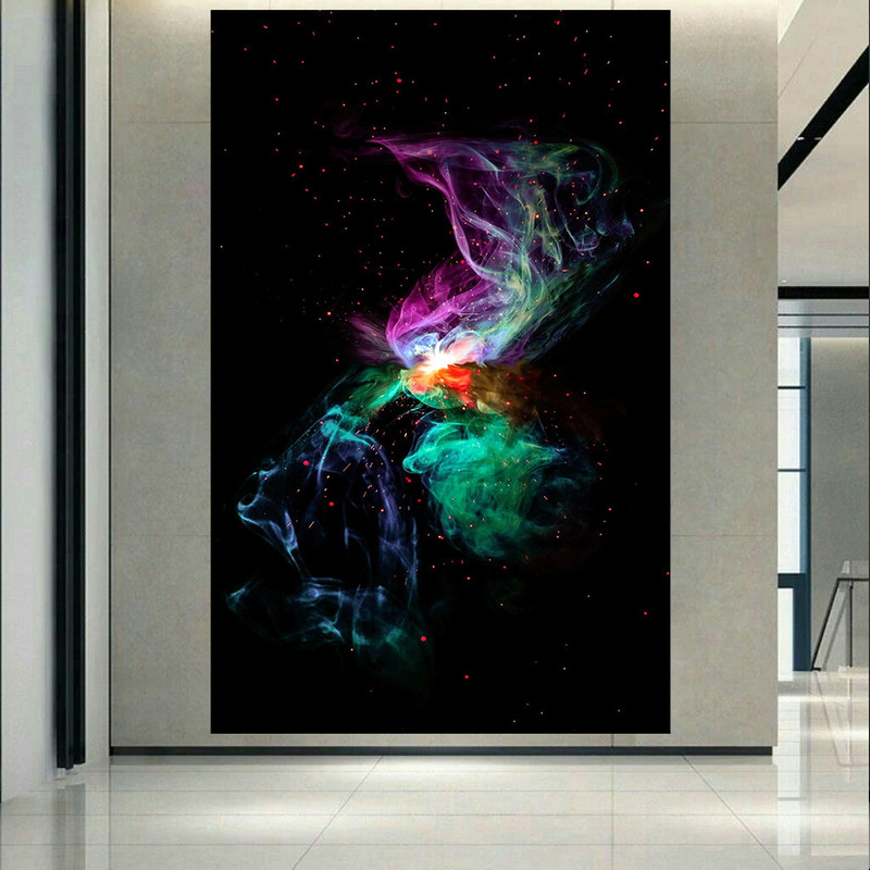 پوستر پارچه ای طرح کهکشان و ستارگان مدل بلک لایت مفهومی سحابی خرچنگ کد AR30543