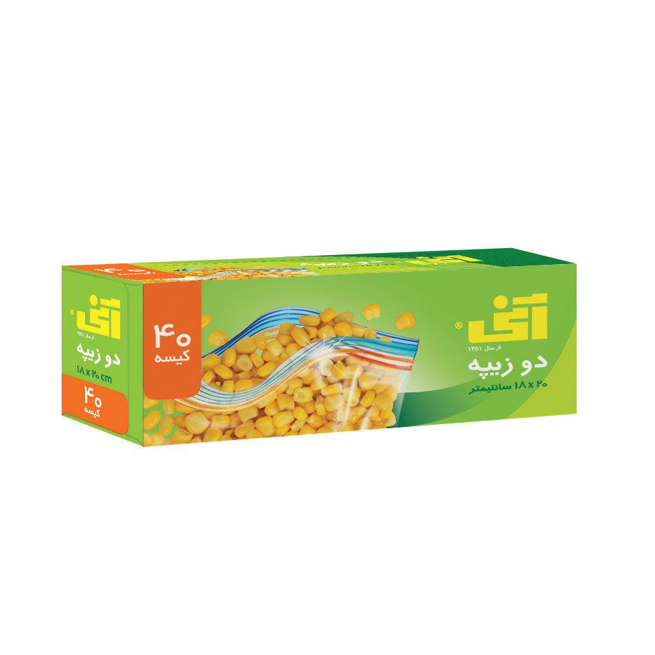 کیسه زیپ دار آنی مدل 20×18 دو زیپه 40 عددی کیسه زیپ دار آنی مدل 20×18 دو زیپه 40 عددی