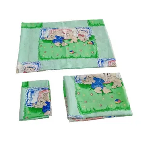 سرویس ملحفه مدل روانداز طرح خانواده خرس کد S02 یک نفره سه تکه