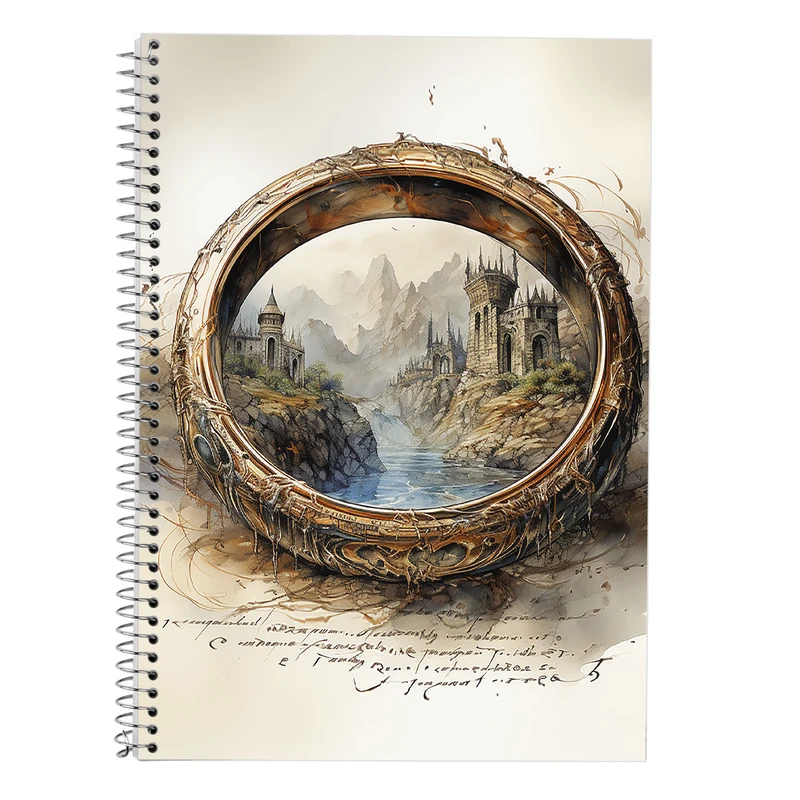 دفتر زبان 50 برگ مدوپد مدل سه خط طرح  ارباب حلقه ها The Lord of the Rings کد DF3018