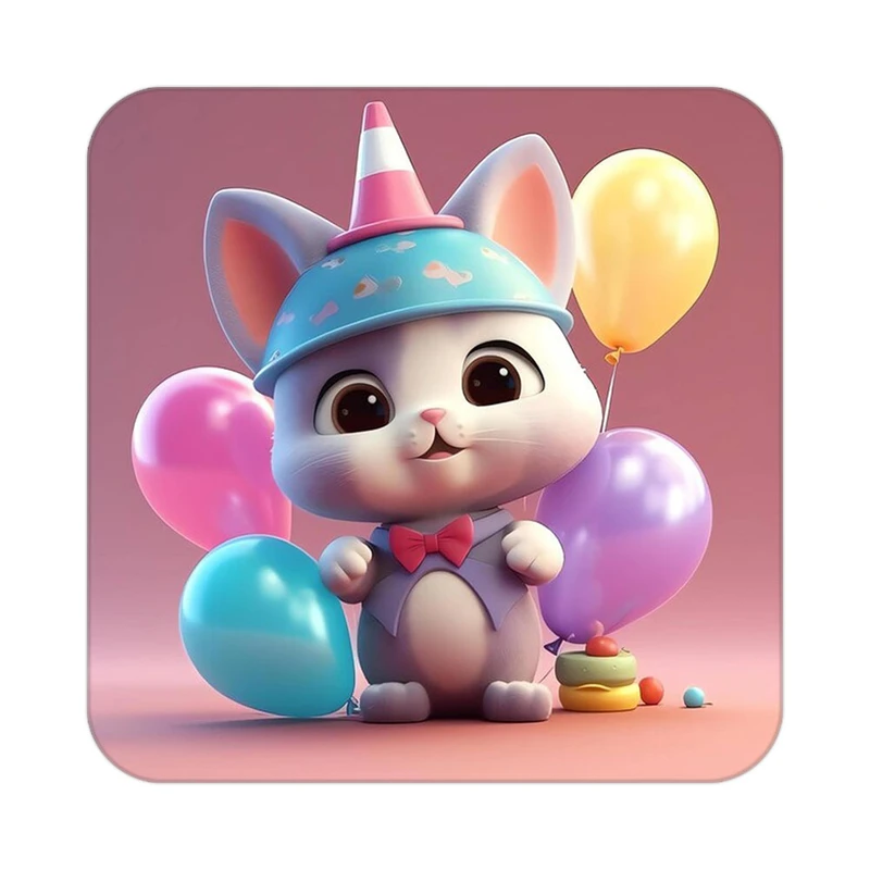 زیر لیوانی کاکتی طرح حیوانات کارتونی مدل mp27591