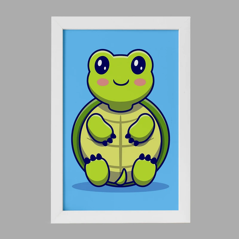 تابلو خندالو مدل حیوانات بامزه لاکپشت کد 25425