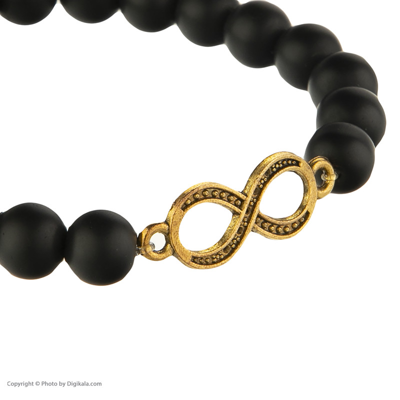 دستبند مدل مهره ای اونیکس طرح بی نهایت کد006