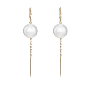 گوشواره طلا 18 عیار زنانه قیراط مدل مروارید کد GH1322