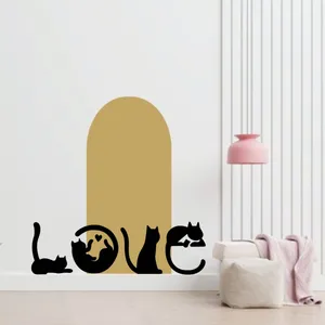 استیکر دیواری کودک مدل گربه love