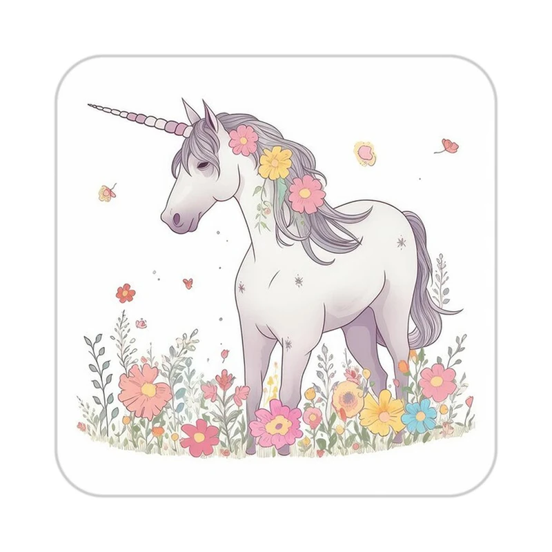 زیر لیوانی کاکتی طرح اسب تک شاخ و یونیکورن مدل mp31045