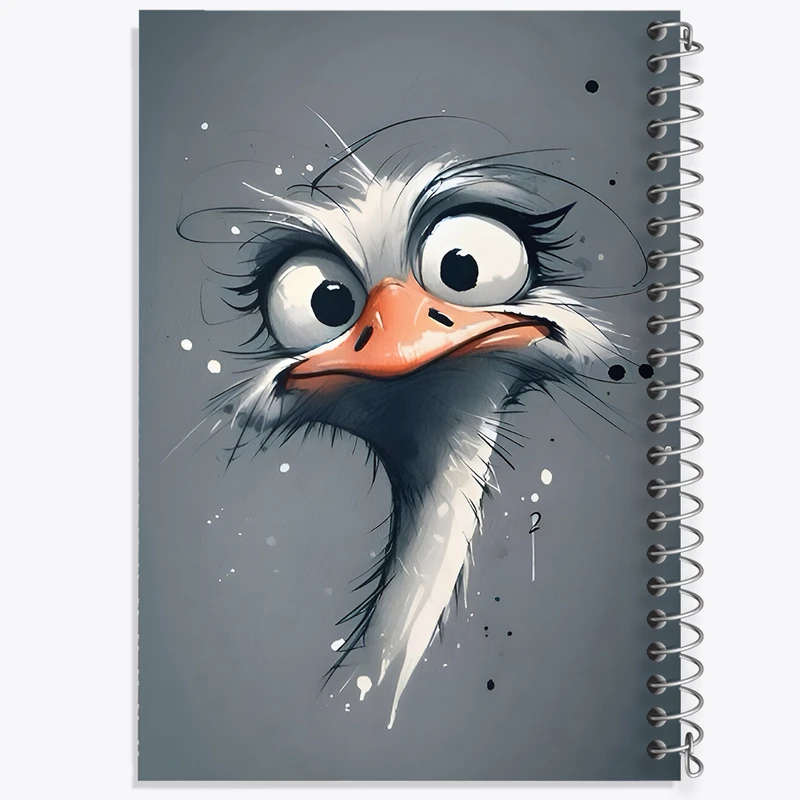 دفتر شطرنجی 50 برگ خندالو طرح شتر مرغ کد F7923