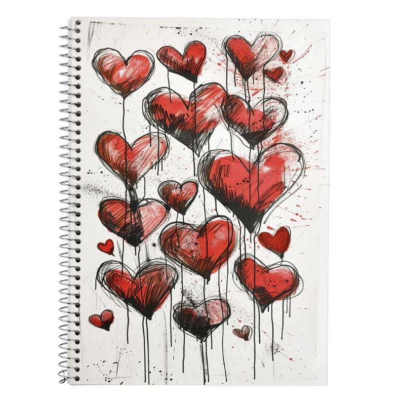 دفتر زبان 50 برگ مدوپد مدل سه خط طرح عاشقانه love کد DF14174