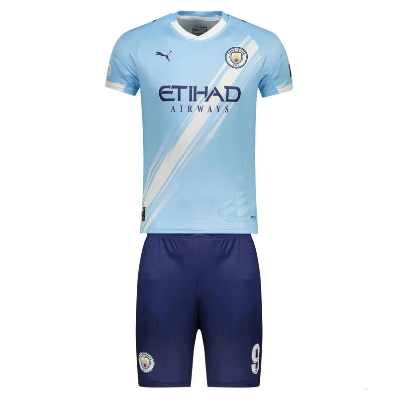 ست تی‌شرت و شلوارک ورزشی پسرانه مدل منچستر سیتی طرح هالند کد 2026f