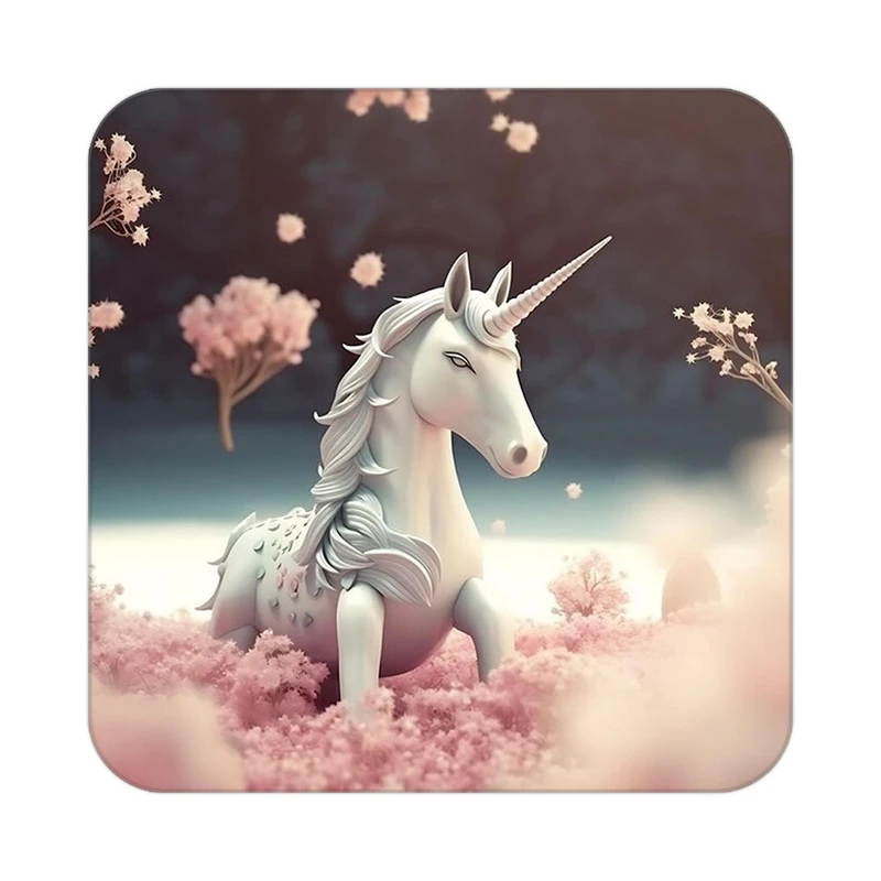 زیر لیوانی کاکتی طرح اسب تک شاخ و یونیکورن مدل mp30648