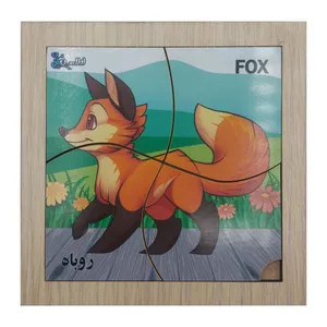 پازل 4 تکه اطلس آبی طرح حیوان روباه مدل p4-014