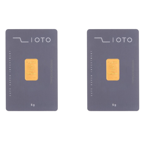 شمش طلا 24 عیار زیوتو مدل CAu-p5 بسته دو عددی