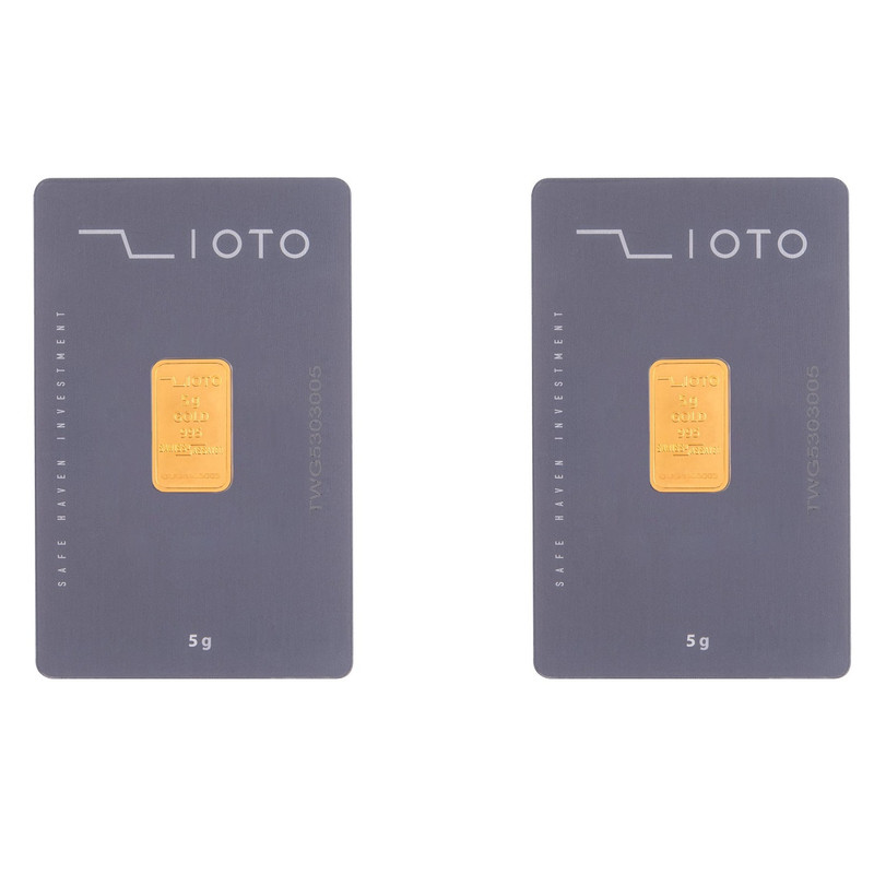 شمش طلا 24 عیار زیوتو مدل CAu-p5 بسته دو عددی